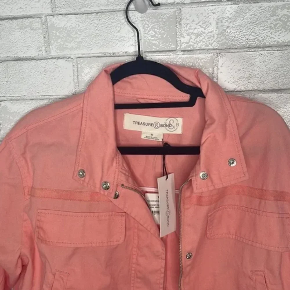 NWT Treasure & Bond Stand Collar Cotton Twill Jacket